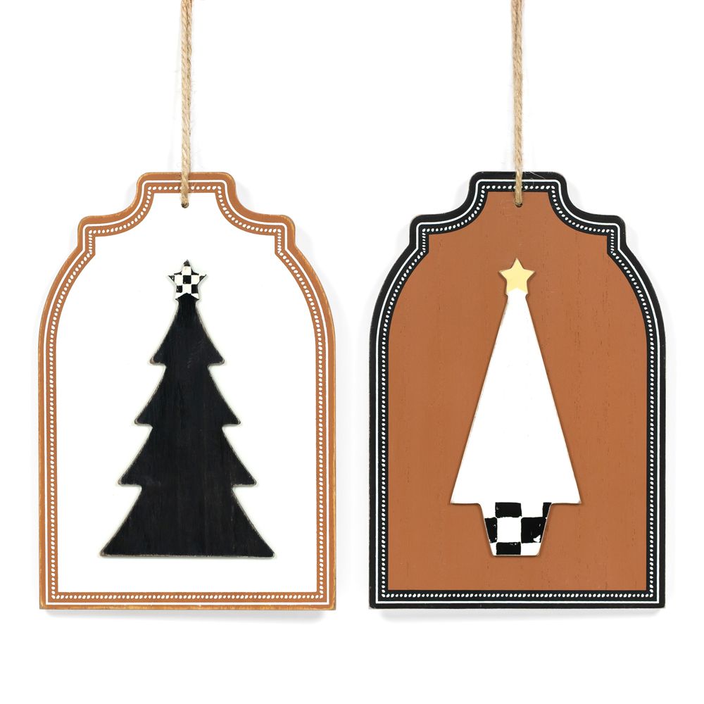 7x10 Reversible Wood Hanging Plaque - Tree Design