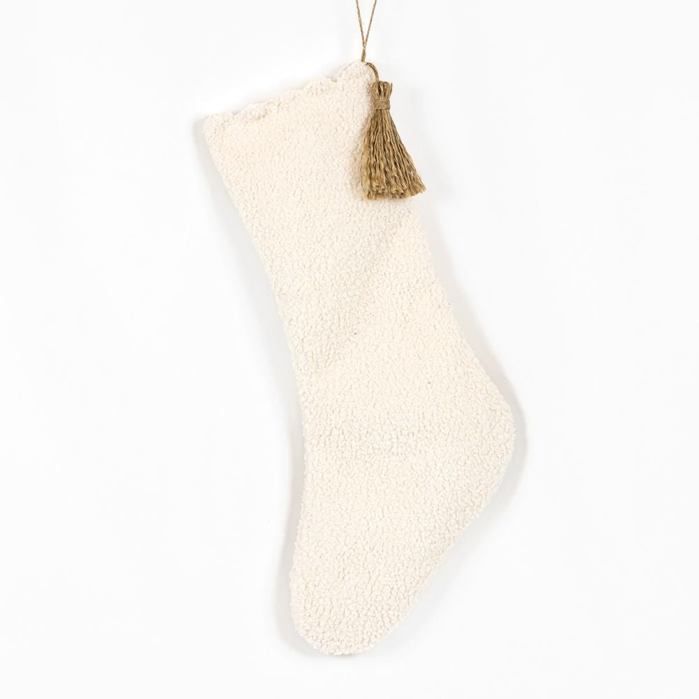 13x18 Cotton Christmas Stocking with Tassel