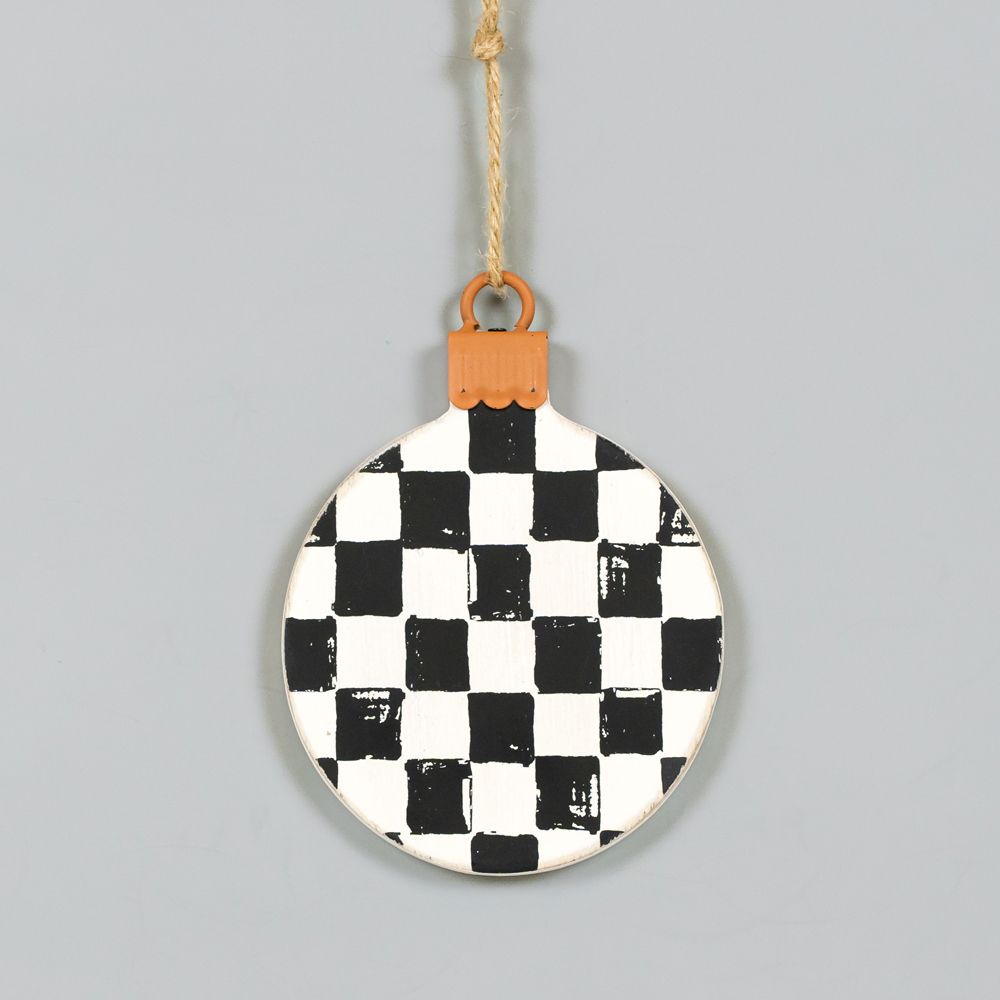 Wood Ball Ornament - Checking It Twice Collection