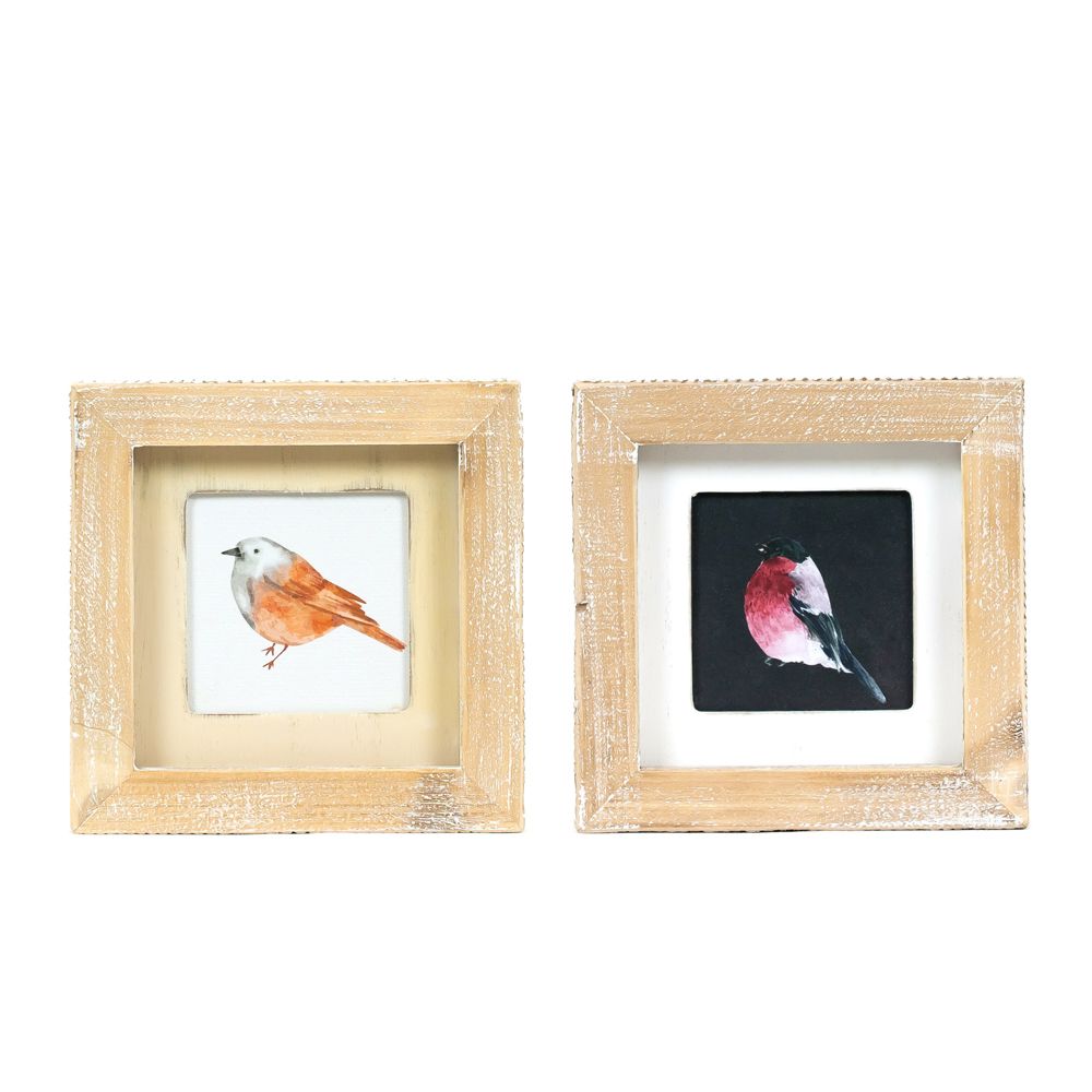 5x5 Reversible Wood Frame Sign - Bird