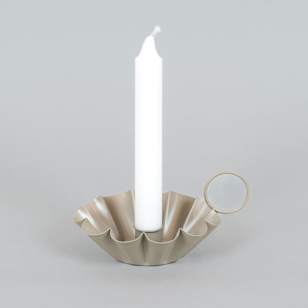 Iron Sampat Candle Holder in Tan
