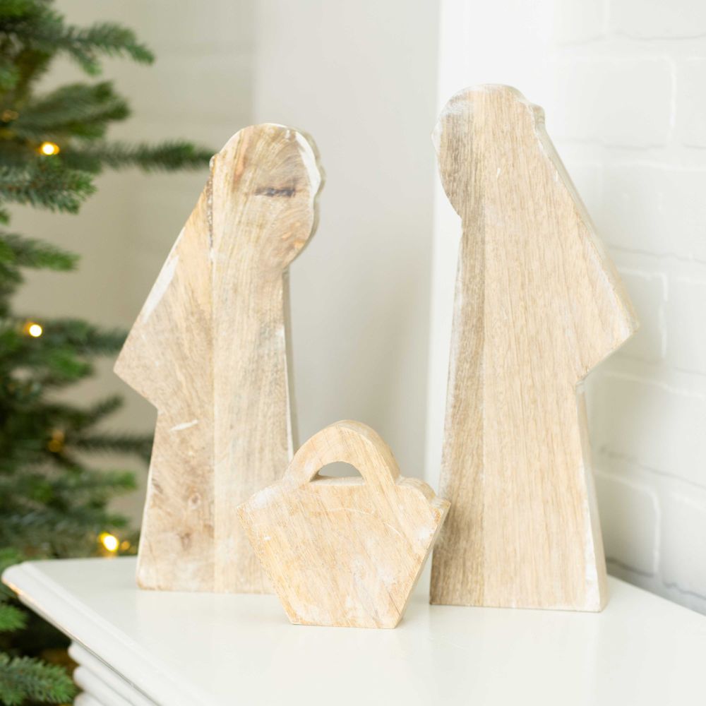 Mango Wood Nativity Set