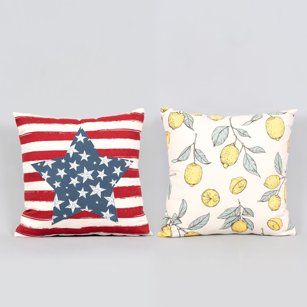 15x14 Reversible Pillow - Star & Lemon Design