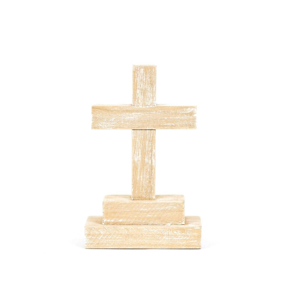 Wood Cross Shape on Stand