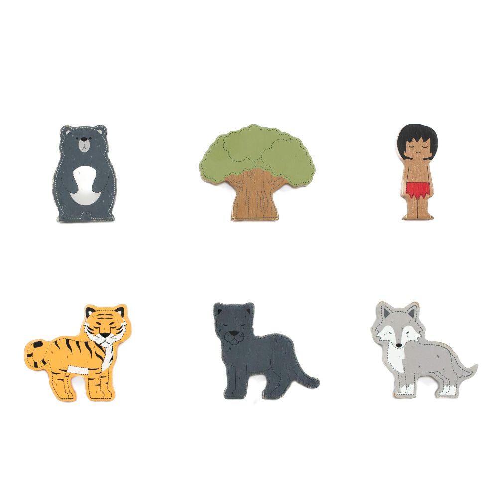 Woodland Story Book Jungle Wood Shapes Set of 6