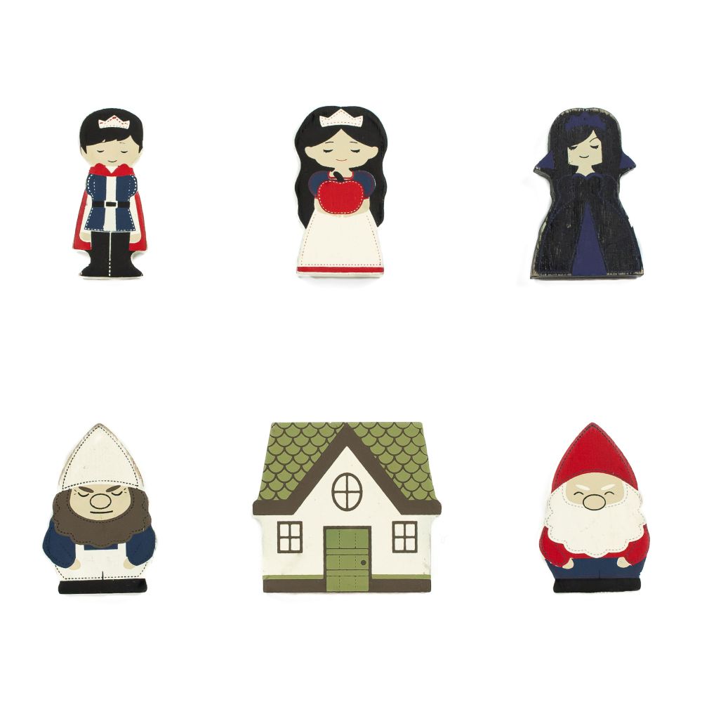 Snow White Wood Shapes Set of 6