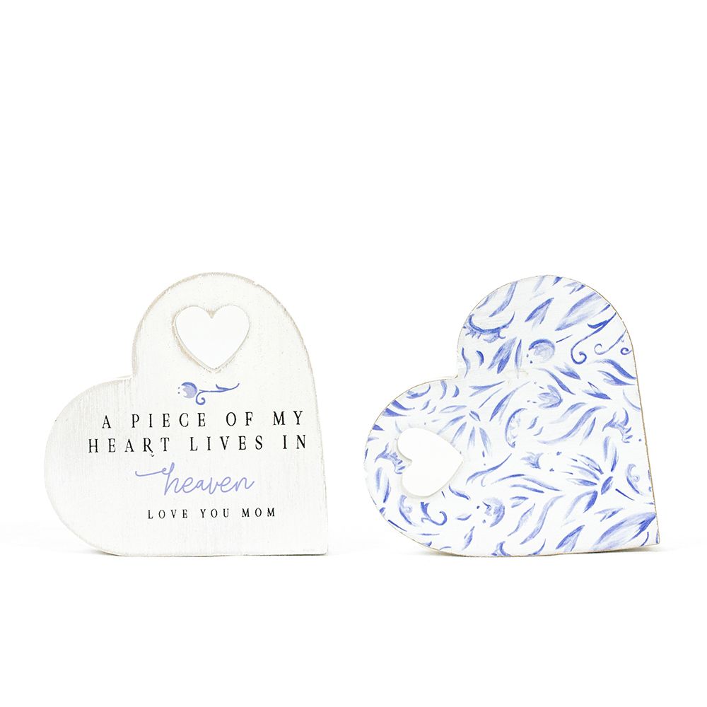 4x4 Reversible Wood Heart Memorial Decor