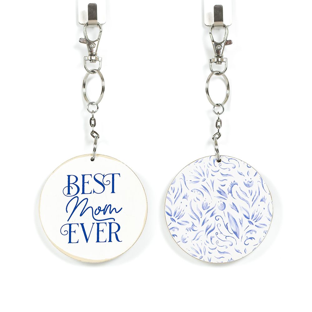 Best Mom Ever Wood Keychain