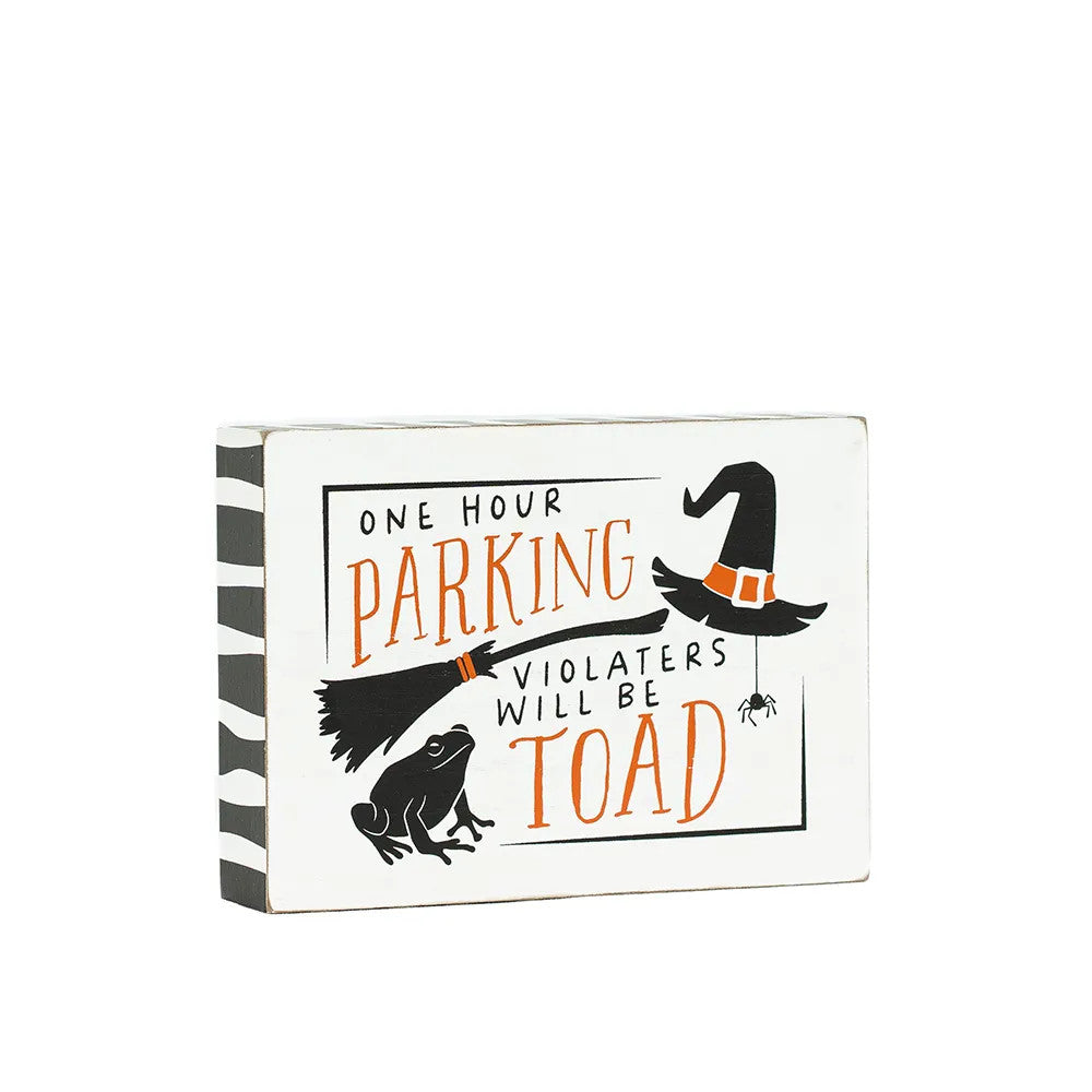 Sweet & Spooky Parking Wood Block Sign