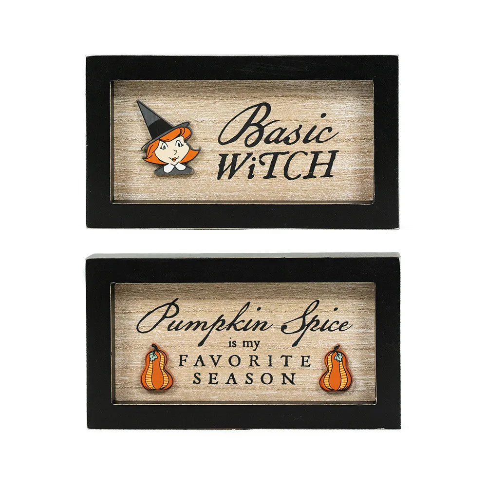 Reversible Wood Frame Sign - Witch/Spice