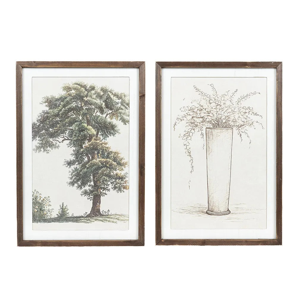 17x24 Reversible Wood Frame Sign - Flowers & Tree