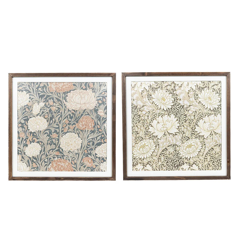 24x24 Reversible Wood Frame Floral Sign