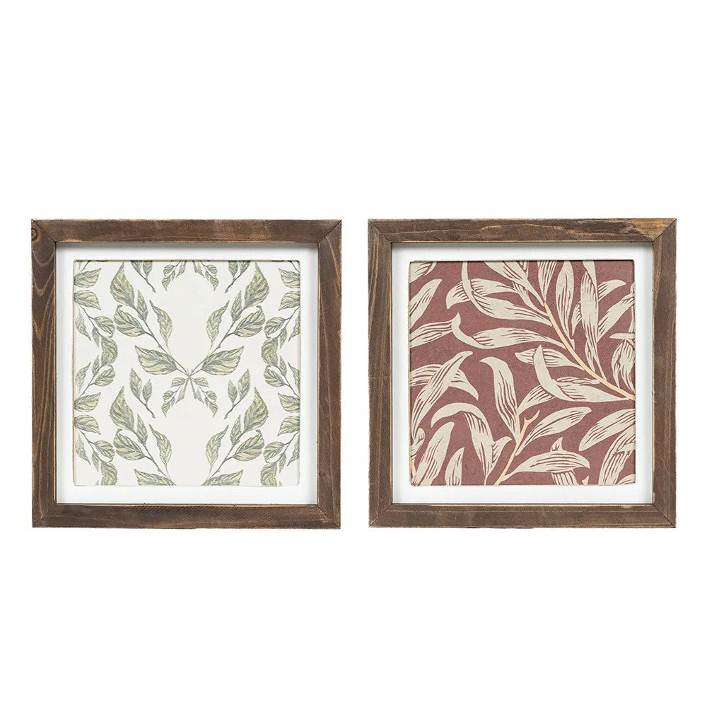Botanical Reversible Wood Frame Sign
