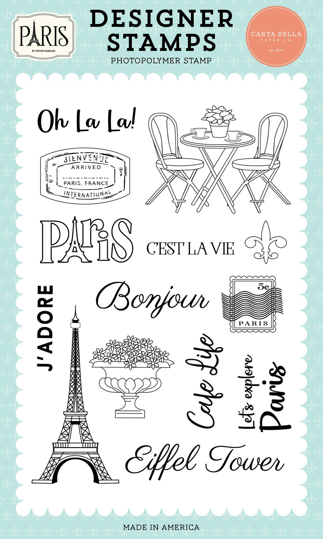 Cafe Life Stamp Set - Paris - Carta Bella