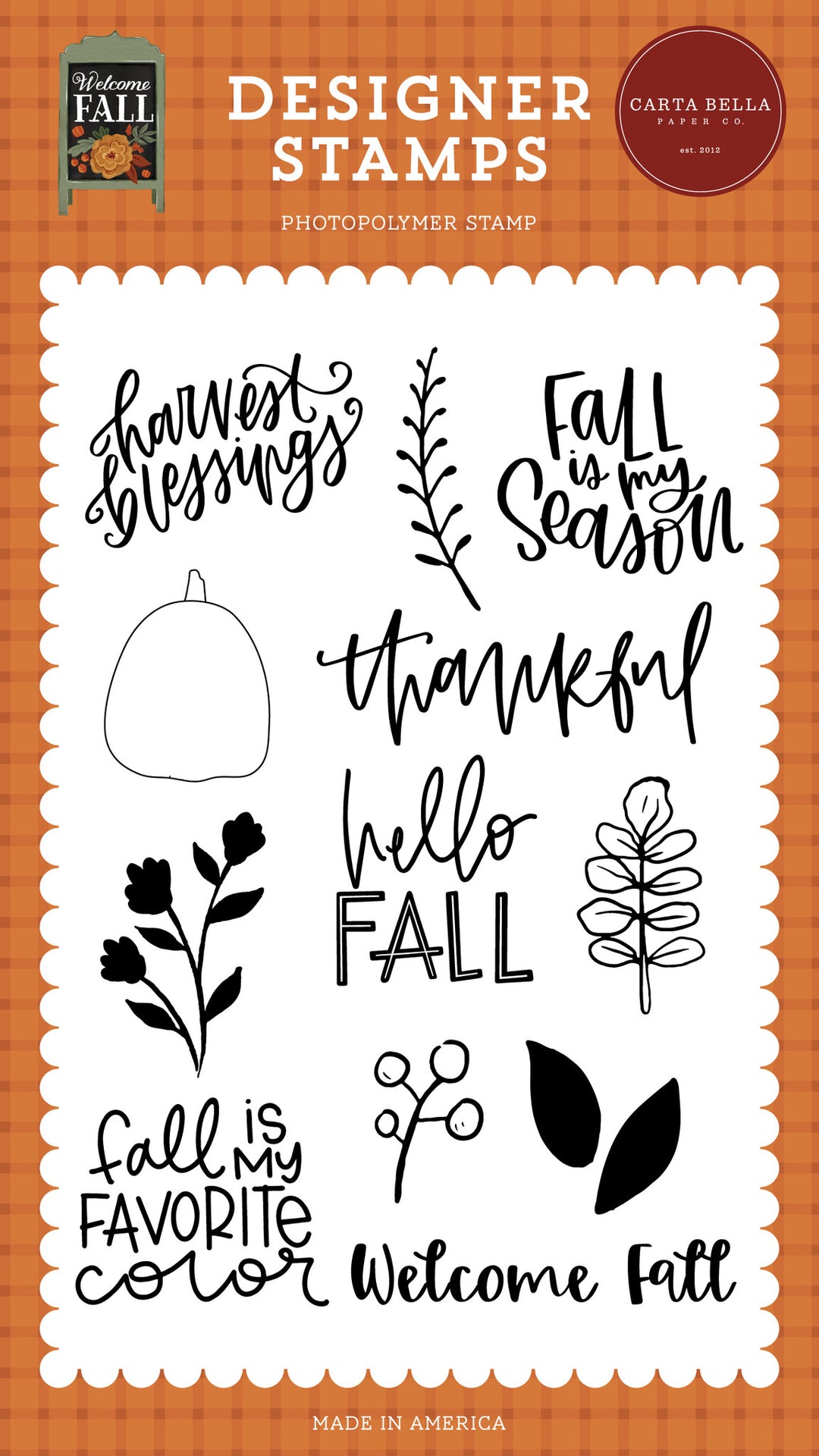 Harvest Blessings Stamp Set - Welcome Fall - Carta Bella