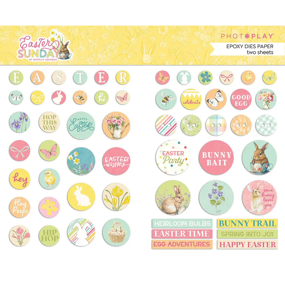 Easter Sunday Pre-Colored Epoxy Die Cuts - PhotoPlay