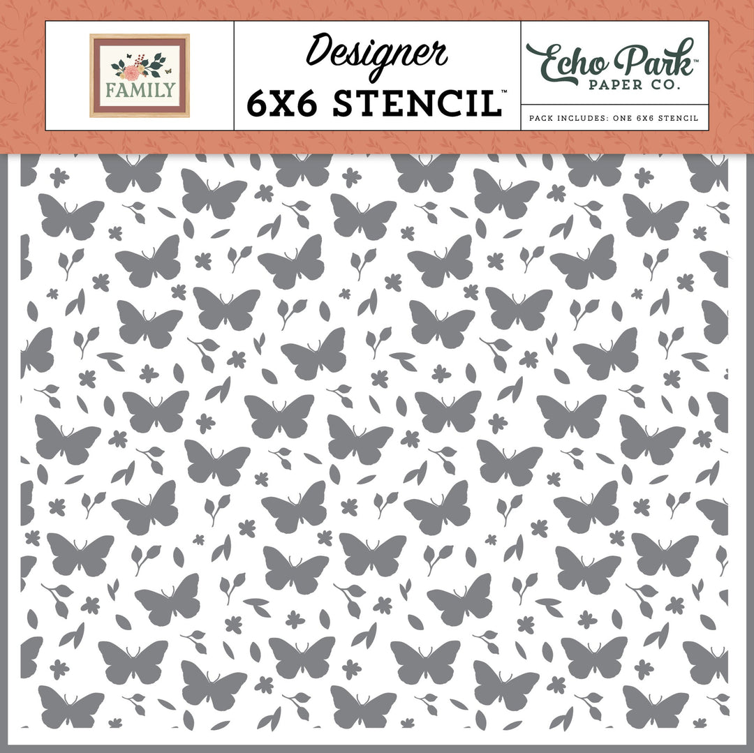 Butterflies And Stems Stencil - Family - Echo Park