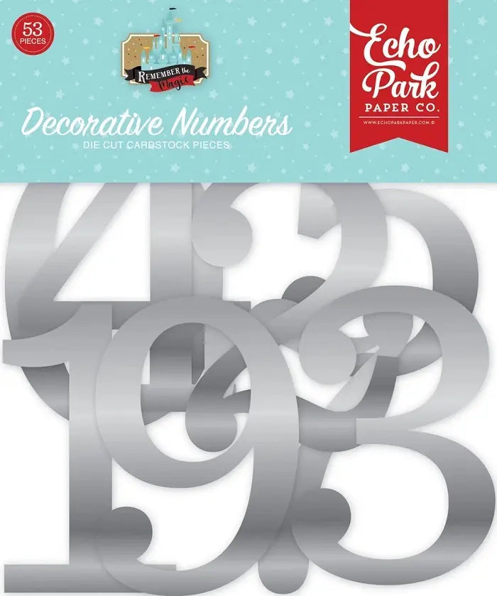 Silver Foil Decorative Numbers - Remember the Magic - Echo Park