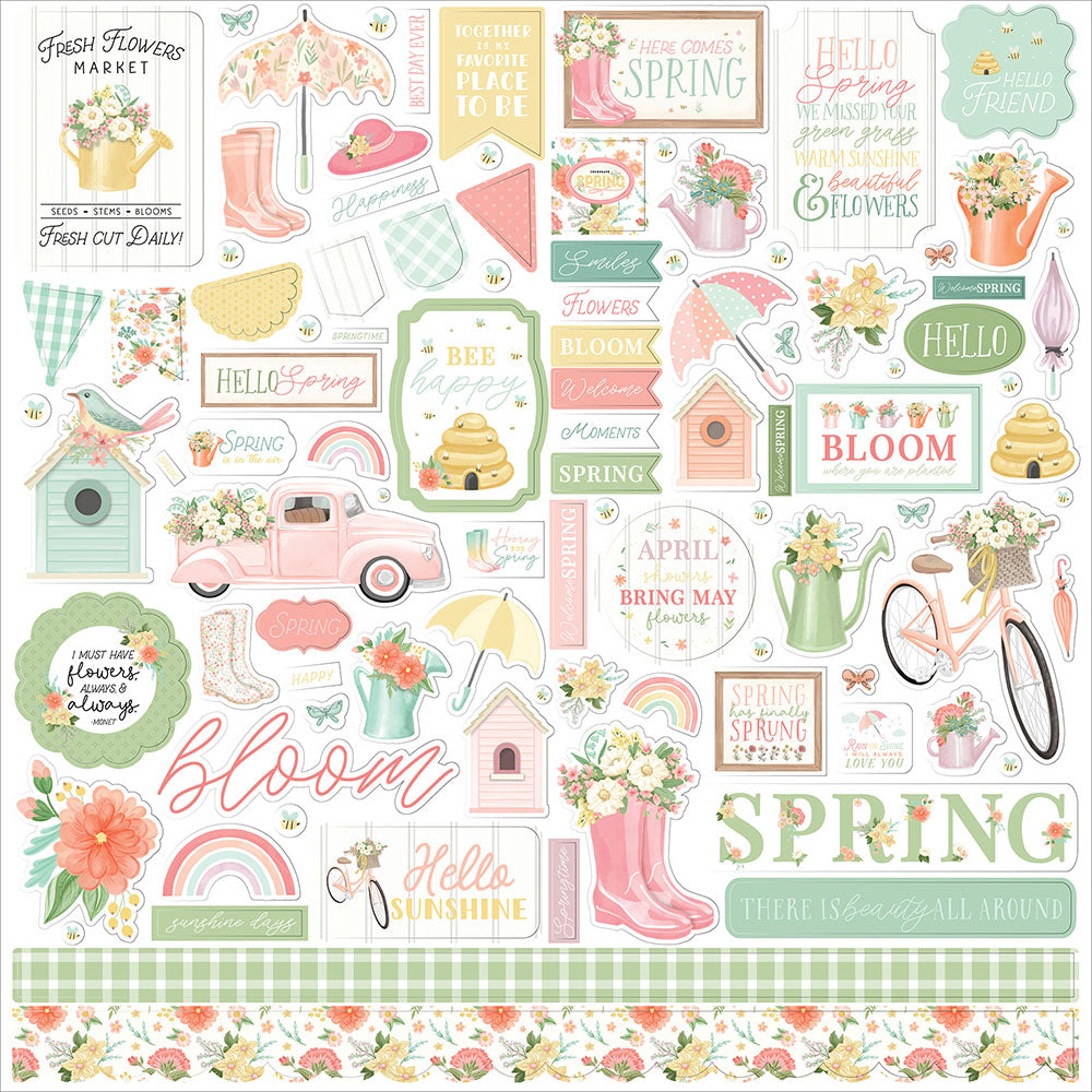 Here Comes Spring Element Stickers - Carta Bella