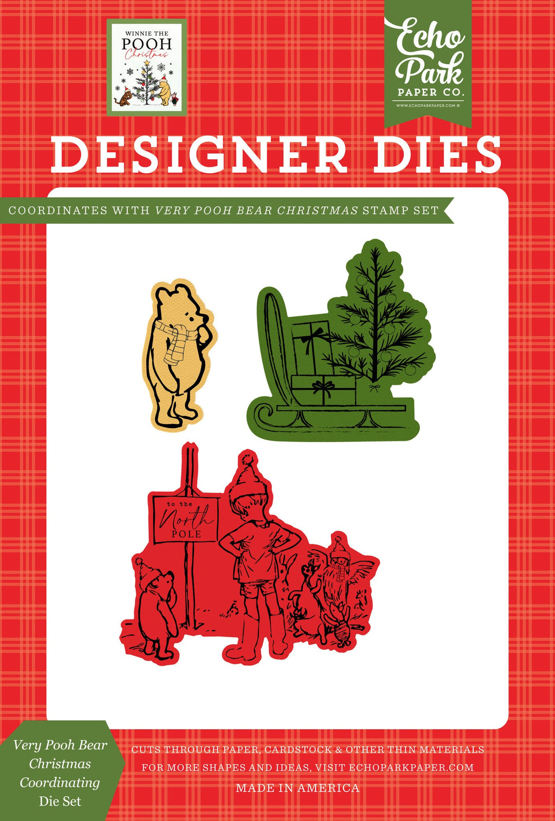 Very Pooh Bear Christmas Coordinating Die Set - Winnie The Pooh Christmas - Echo Park