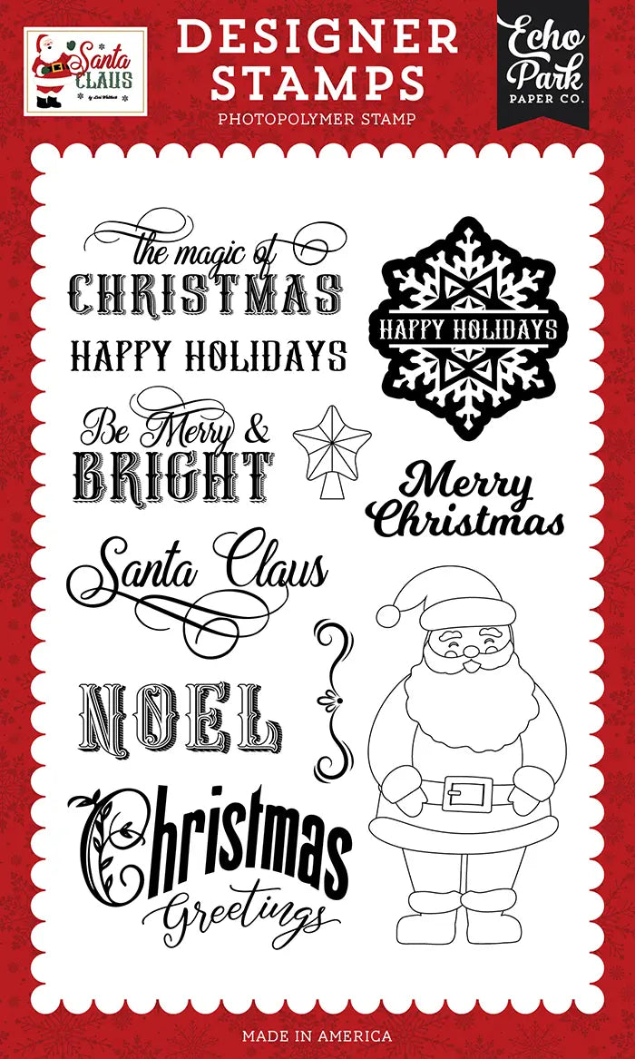 Be Merry And Bright Stamp Set - Santa Claus - Echo Park