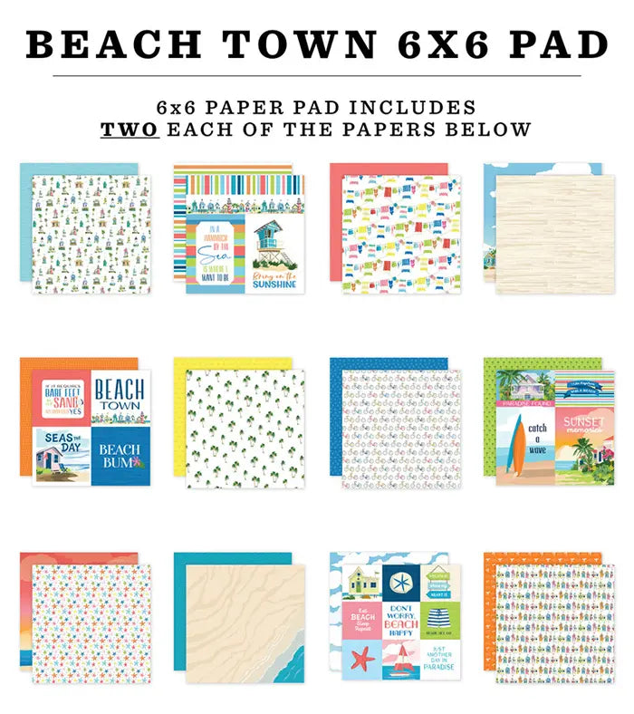 Beach Town 6" x 6" Paper Pad - Carta Bella