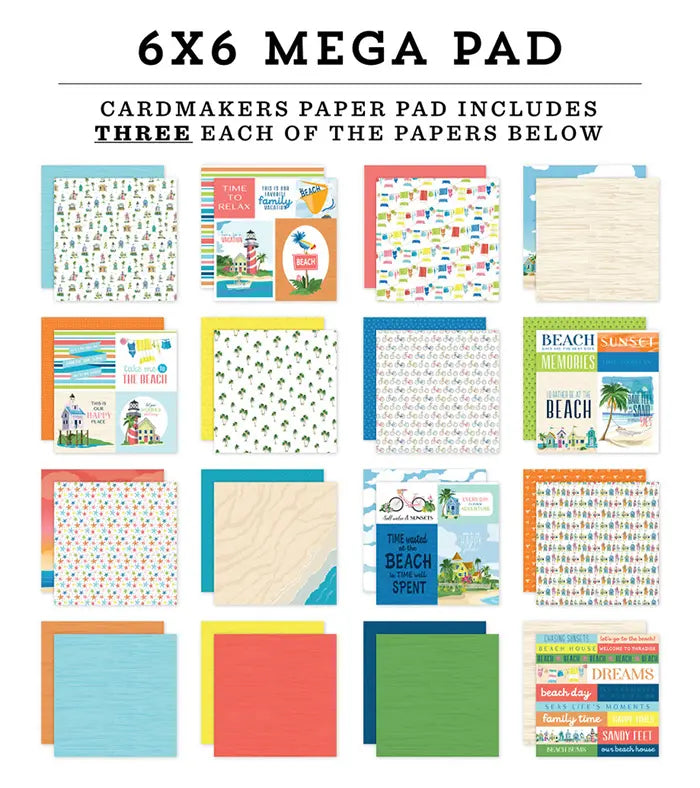 Beach Town Cardmakers 6" x 6" Mega Pad - Carta Bella