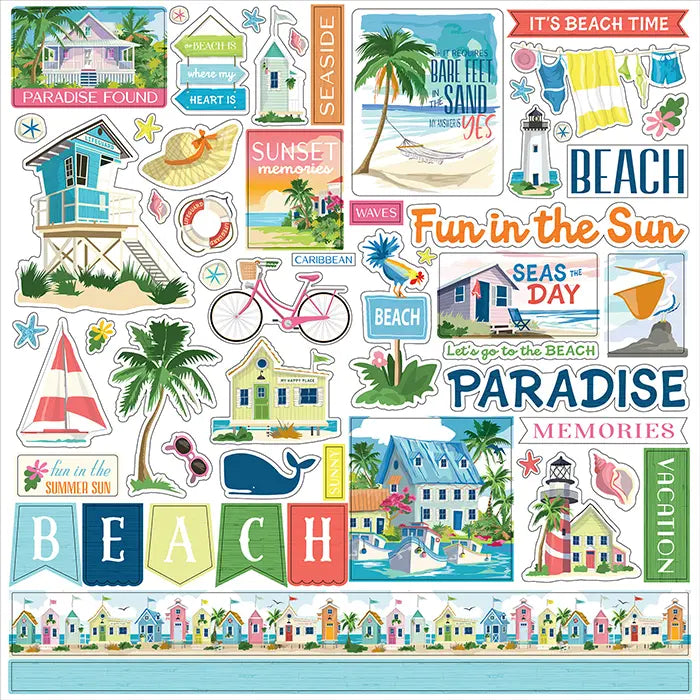 Beach Town Element Stickers - Carta Bella