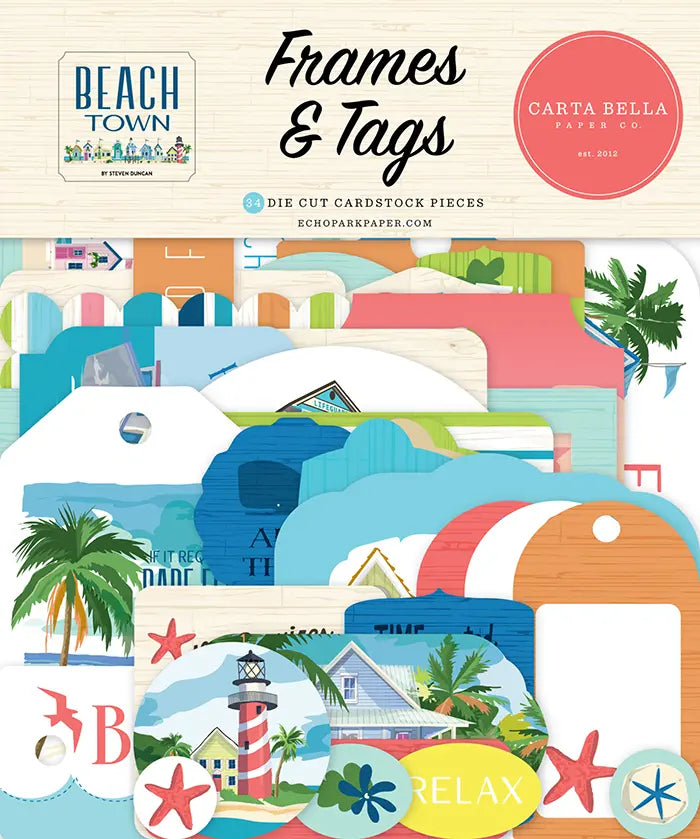 Beach Town Frames & Tags - Carta Bella