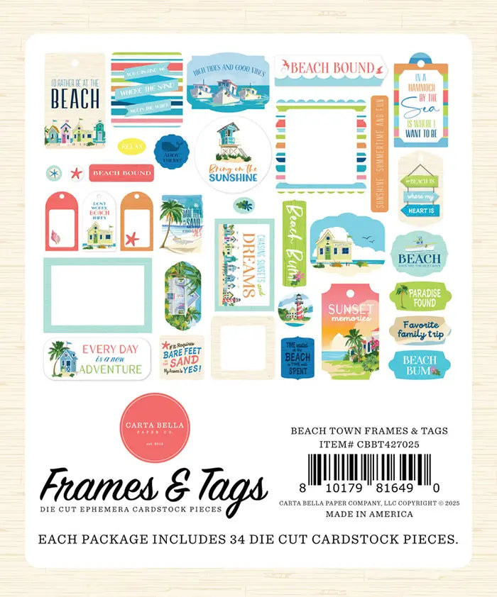 Beach Town Frames & Tags - Carta Bella