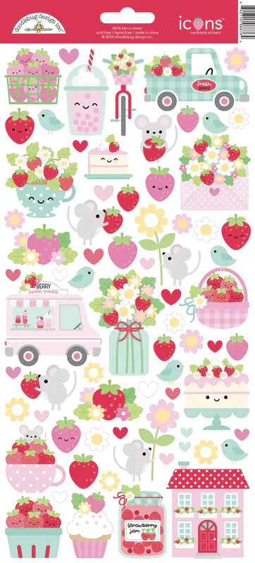 Berry Sweet Icons Stickers - Doodlebug