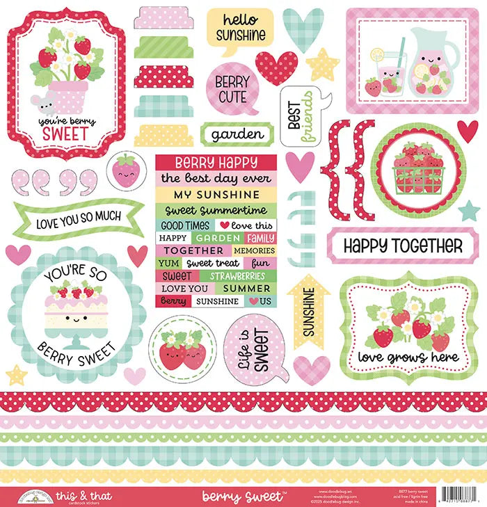 Berry Sweet This & That Stickers - Doodlebug