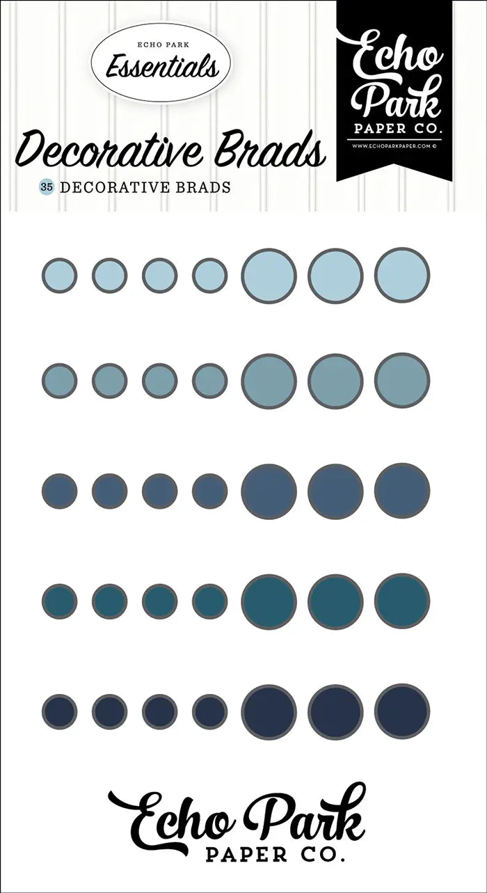 Blue Decorative Brads - Essentials - Echo Park