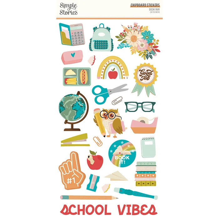 Book Fair 6" x 12" Chipboard Stickers - Simple Stories