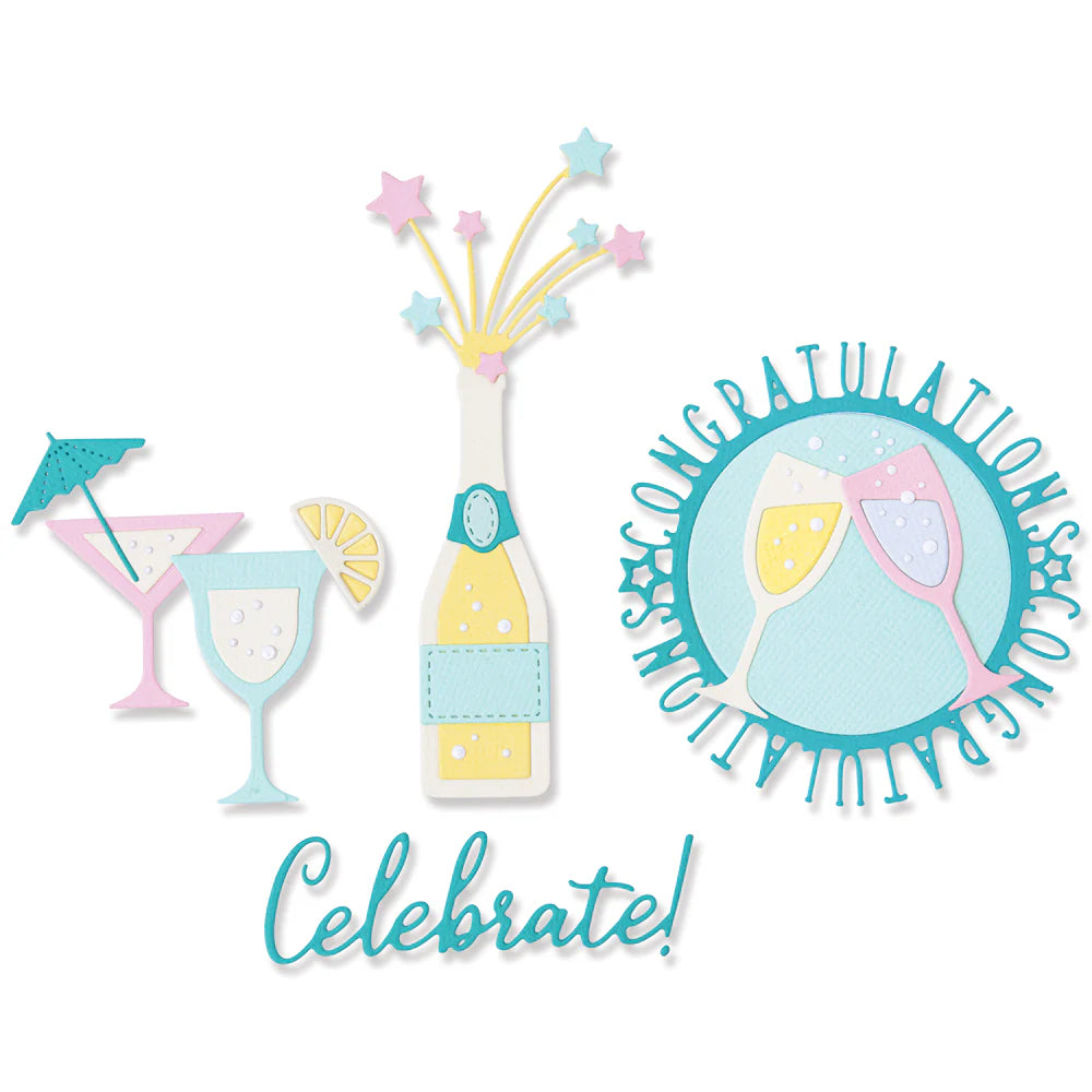 Bottles & Glasses Thinlits Dies-Olivia Rose-Sizzix