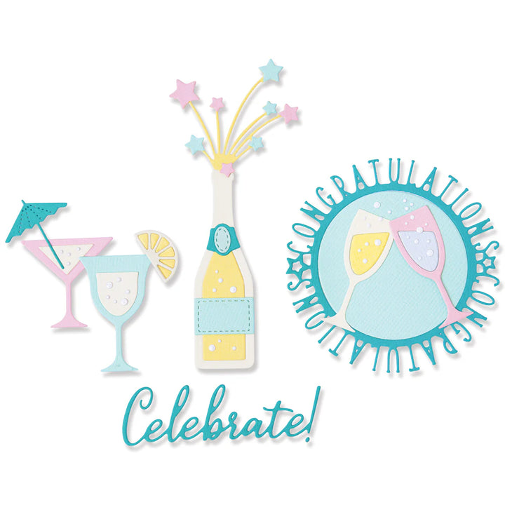 Bottles & Glasses Thinlits Dies-Olivia Rose-Sizzix