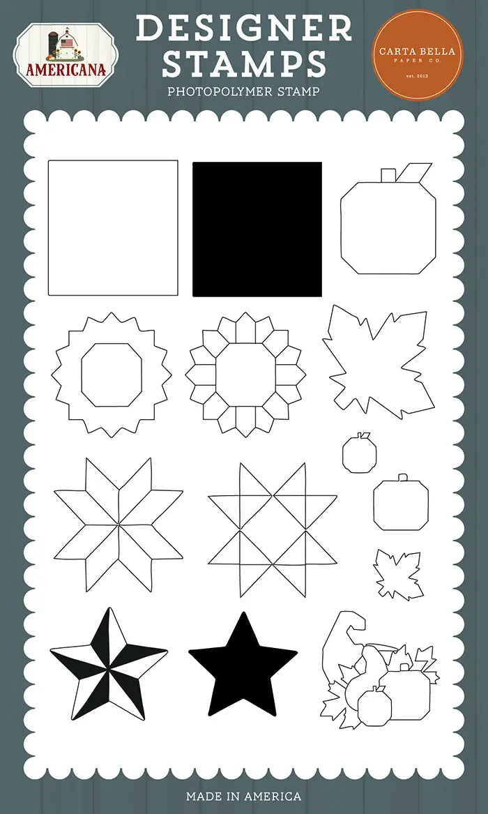 Build A Fall Quilt Stamp Set - Americana - Carta Bella