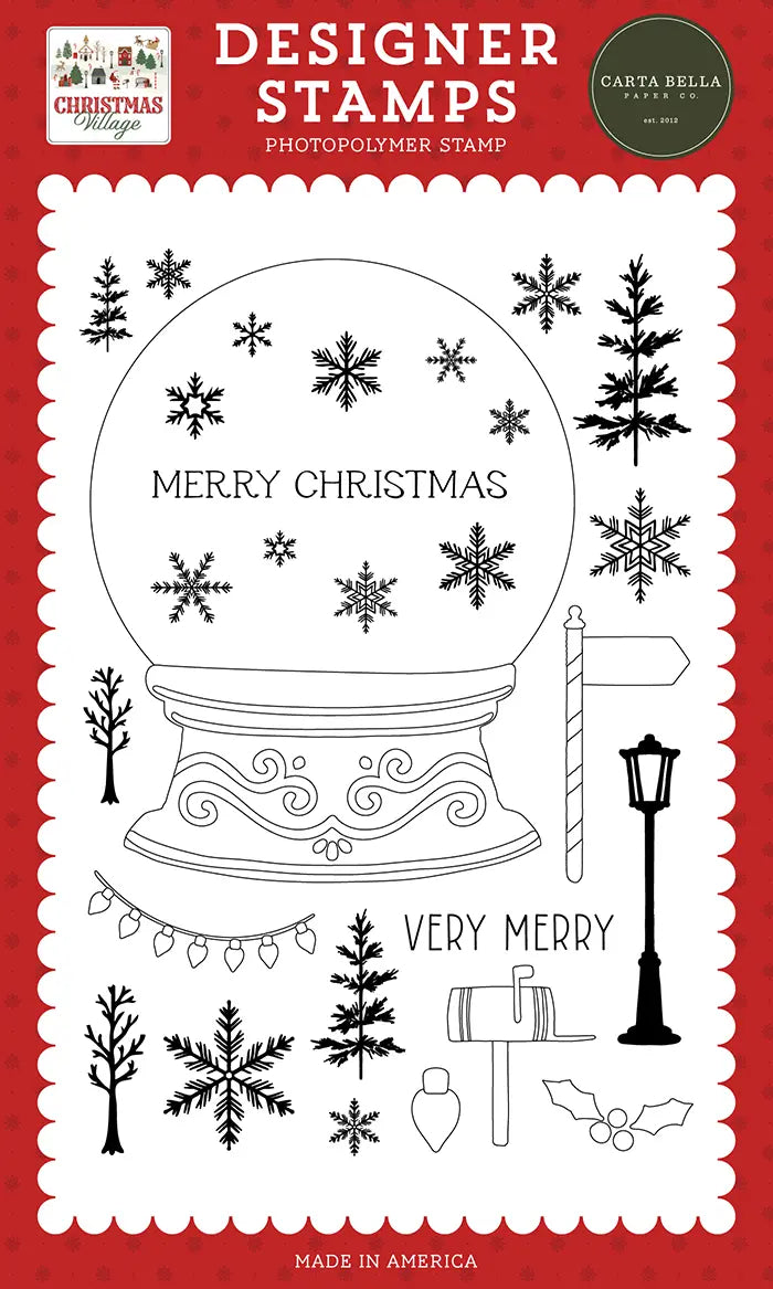 Build A Snowglobe Stamp Set - Christmas Village - Carta Bella