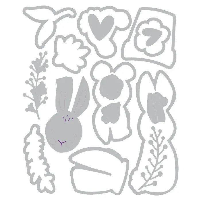 Bunny Bits & Blooms #2 Thinlits Die Set - Catherine Pooler - Sizzix