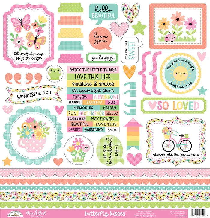 Butterfly Kisses This & That Stickers - Doodlebug