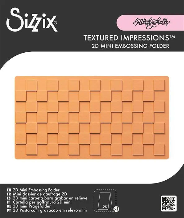 Checkered Pattern 2D Mini Embossing Folder - Letters by Shells - Shelly Kim - Sizzix
