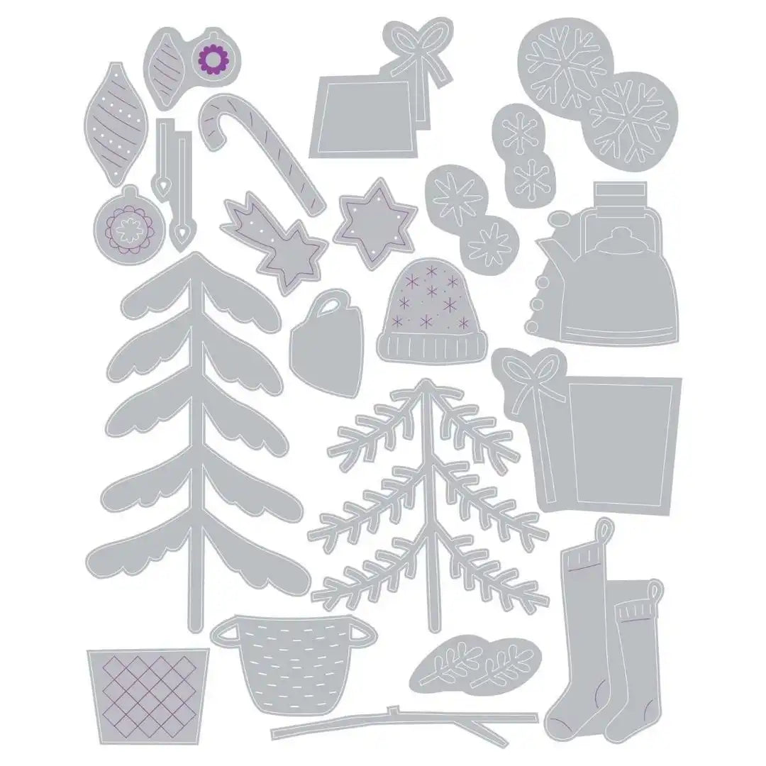 Christmas Cheer Thinlits Dies-Sizzix-Olivia Rose