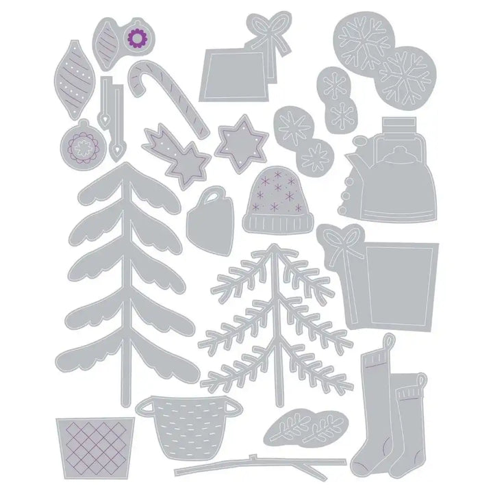 Christmas Cheer Thinlits Dies-Sizzix-Olivia Rose