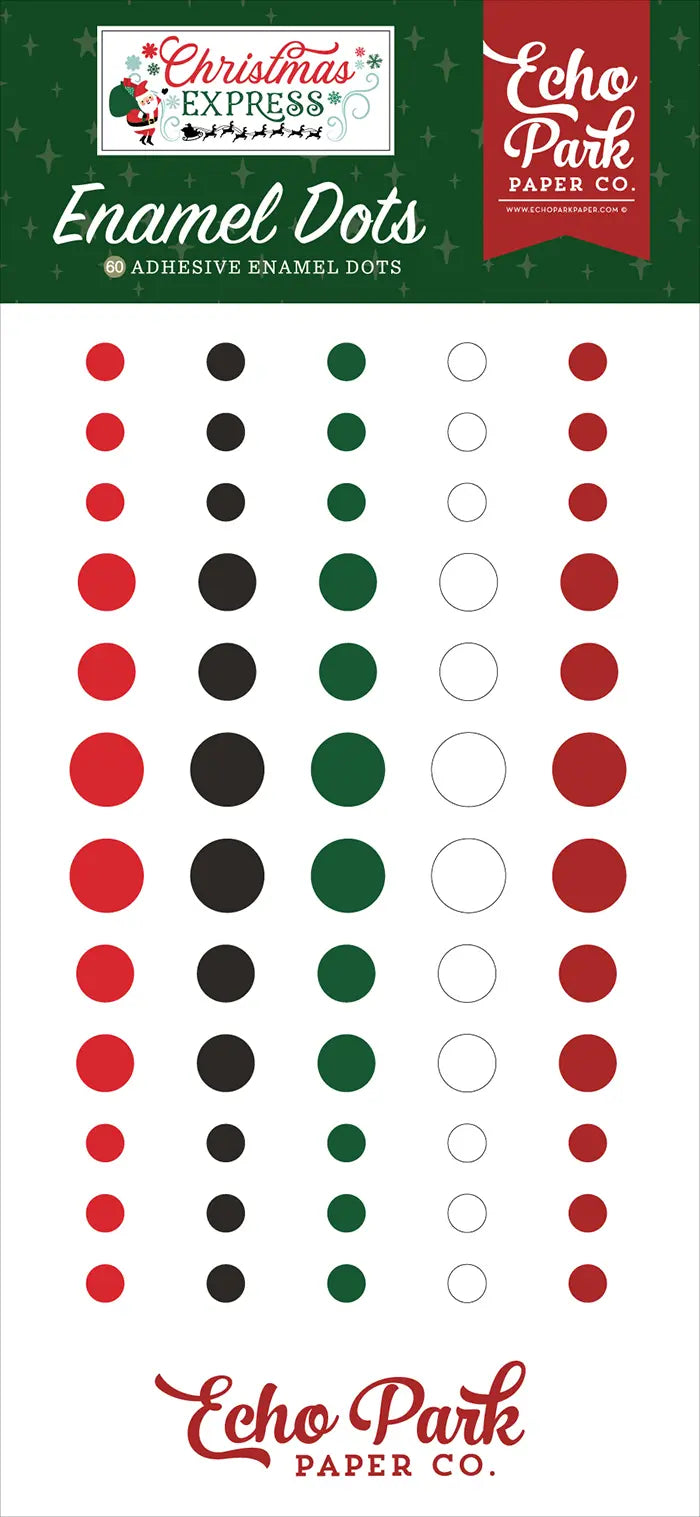 Christmas Express Enamel Dot Stickers - Echo Park