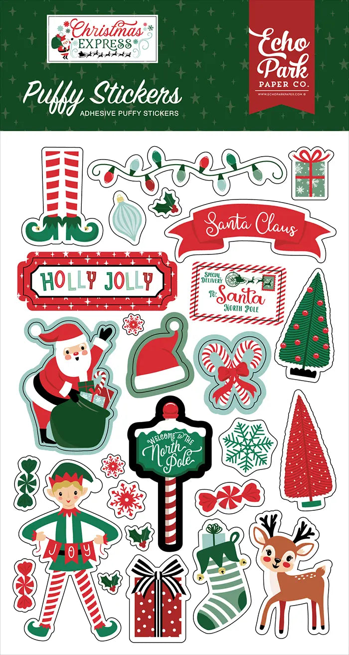 Christmas Express Puffy Stickers - Echo Park
