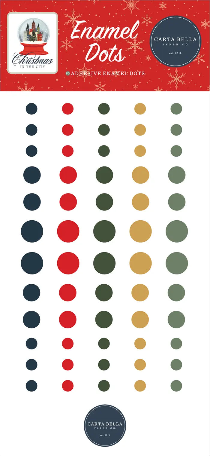 Christmas In The City Enamel Dot Stickers - Carta Bella