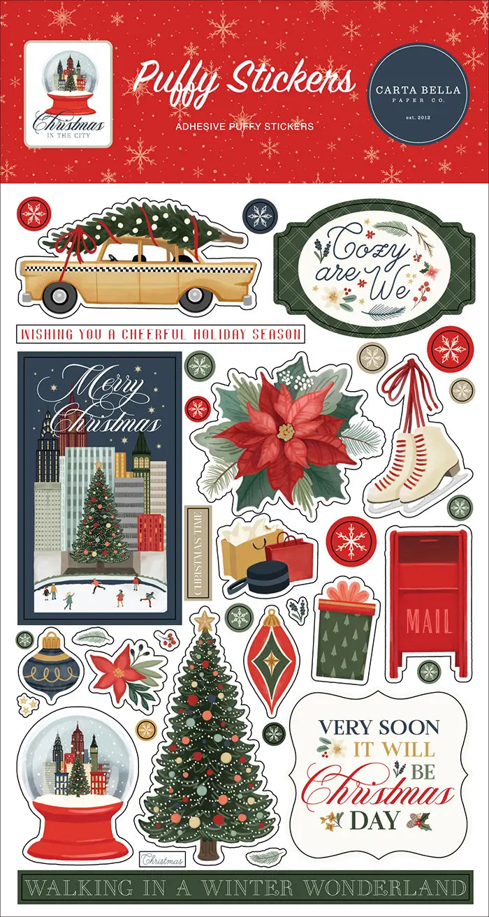 Christmas In The City Puffy Stickers - Carta Bella