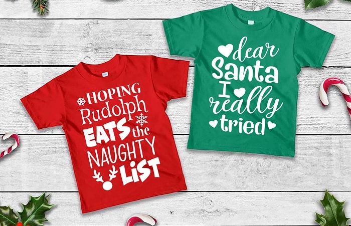 Christmas Naughty T-shirts SVG Image File Download