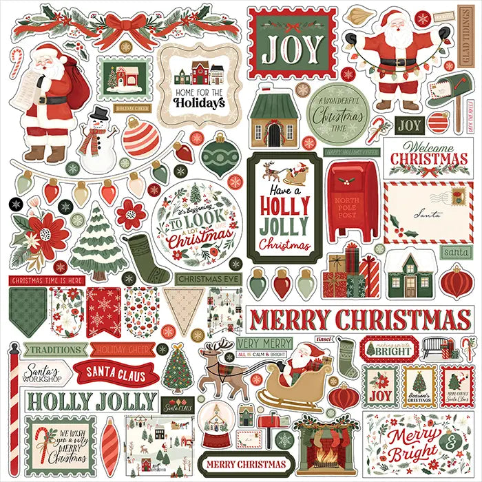 Christmas Village Element Stickers - Carta Bella