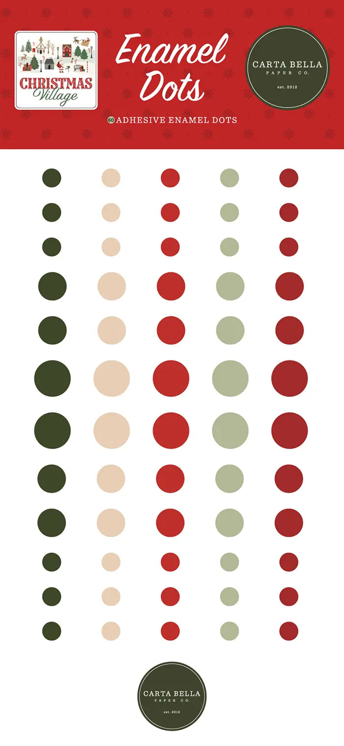 Christmas Village Enamel Dot Stickers - Carta Bella